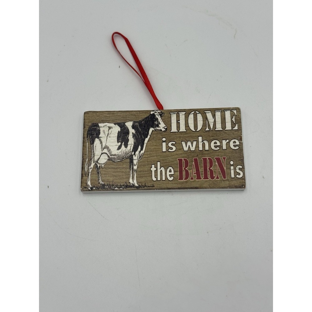 Home Is Where The Barn Is Ornament - Hanging Wall Plank‎